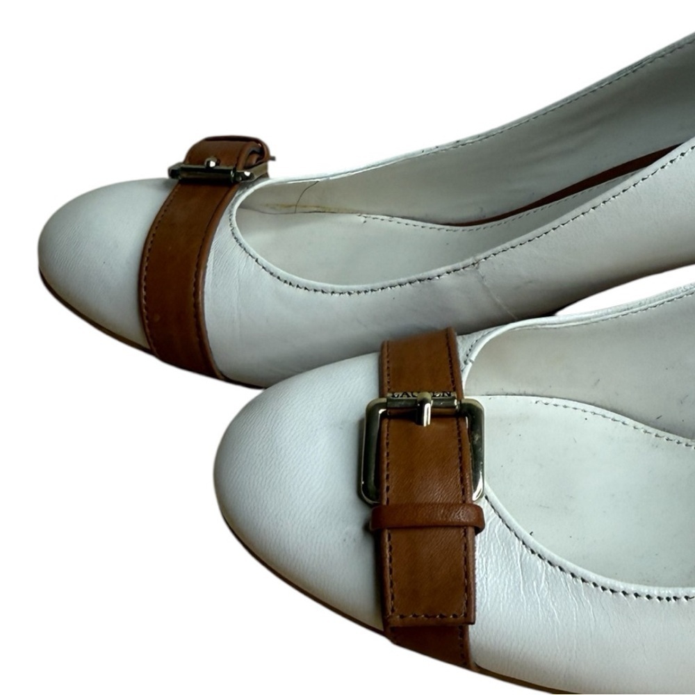 Lauren Ralph Lauren Cream & Tan Buckle Pumps – Women’s Size 6.5B - Picture 8 of 9